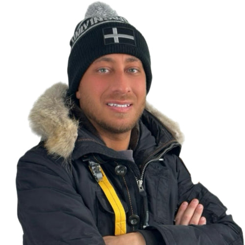 ONLY1NSWEDEN – Arctic Knitted Beanie i svart & grå